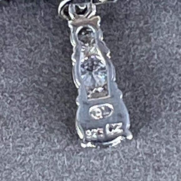 Vintage Cubic Zirconia Dangle Earrings 925 Sterling Wedding Jewelry - Picture 7 of 8